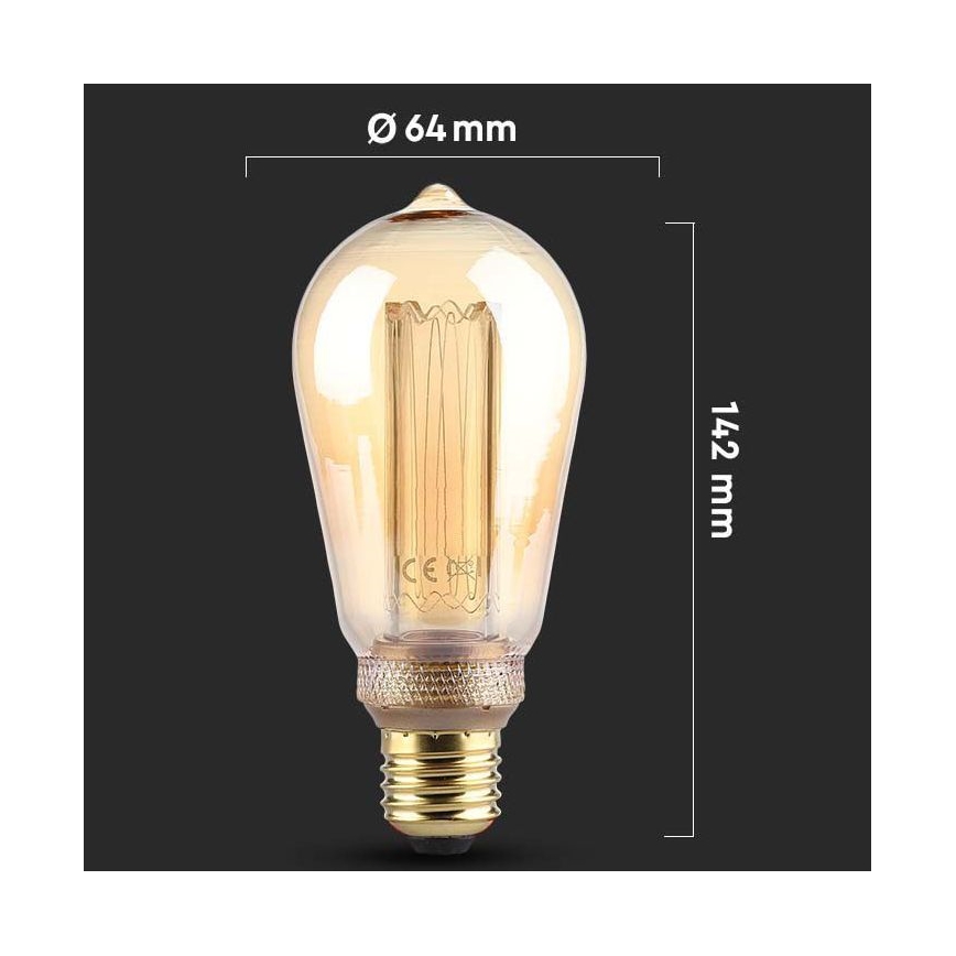 LED Lemputė FILAMENT ST64 E27/4W/230V 1800K Art Edition