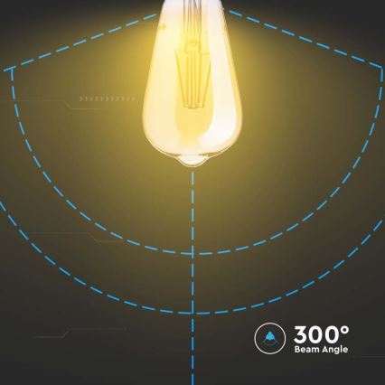 LED Lemputė FILAMENT ST64 E27/6W/230V 2200K