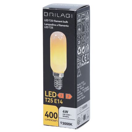 LED lemputė FILAMENT T25 E14/4W/230V 3000K - BRILAGI