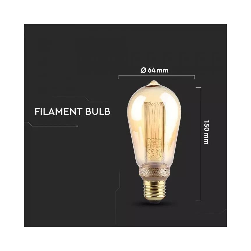 LED Lemputė FILAMENT VINTAGE E27/4W/230V 1800K Art Edition
