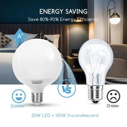 LED lemputė G120 E27/20W/230V 6500K - Aigostar