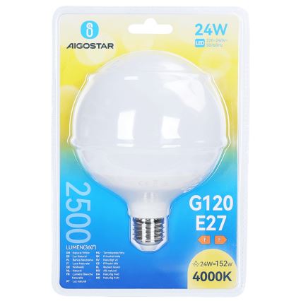 LED lemputė G120 E27/24W/230V 4000K - Aigostar