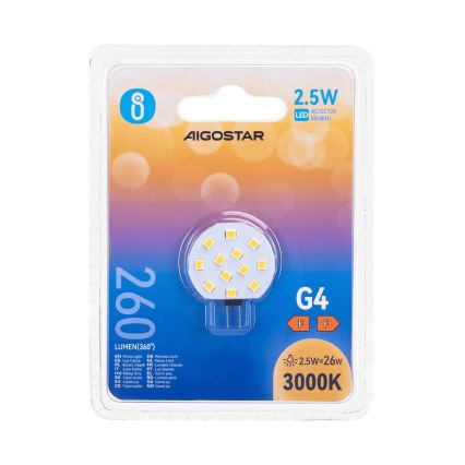 LED lemputė G4/2,5W/12V 3000K - Aigostar