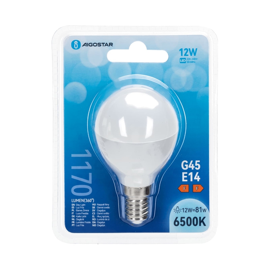 LED Lemputė G45 E14/12W/230V 6500K - Aigostar
