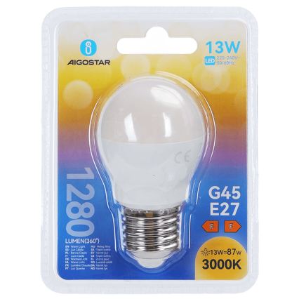 LED lemputė G45 E27/13W/230V 3000K - Aigostar