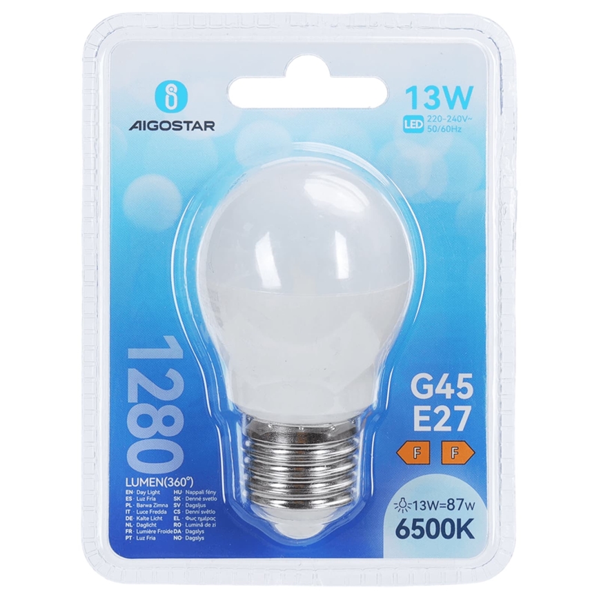 LED lemputė G45 E27/13W/230V 6500K - Aigostar