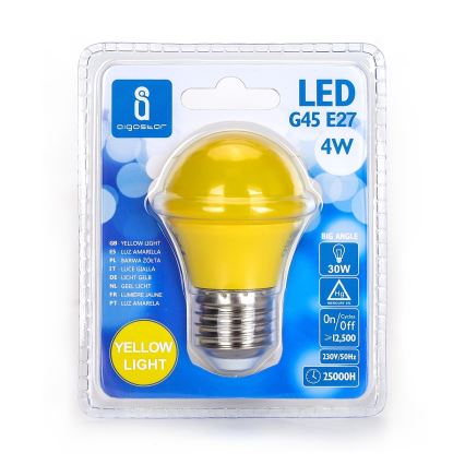 LED Lemputė G45 E27/4W/230V geltona - Aigostar