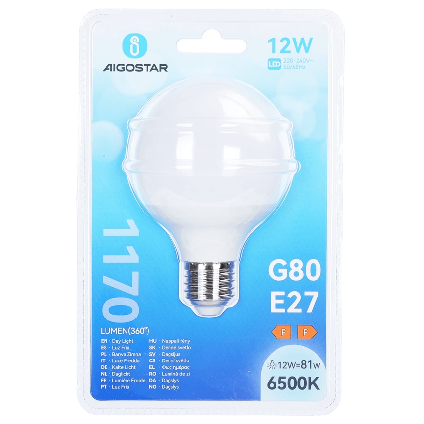 LED lemputė G80 E27/12W/230V 6500K - Aigostar