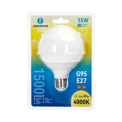 LED lemputė G95 E27/15W/230V 4000K - Aigostar
