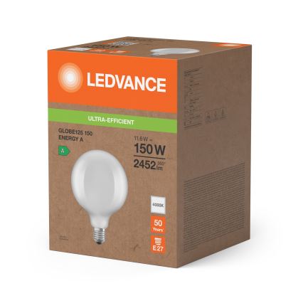 LED lemputė GLOBE CLASSIC FILAMENT G125 E27/11,6W/230V 4000K - Ledvance