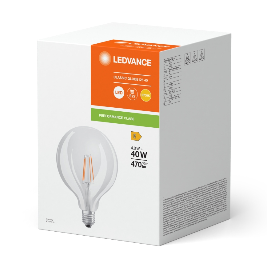 LED lemputė GLOBE CLASSIC FILAMENT G125 E27/4W/230V 2700K - Ledvance
