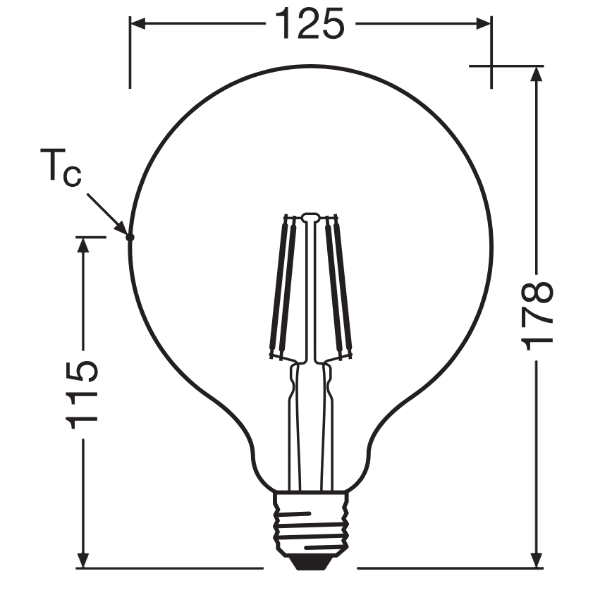 LED lemputė GLOBE CLASSIC FILAMENT G125 E27/4W/230V 2700K - Ledvance
