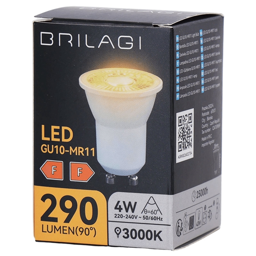LED Lemputė MR11 GU10/4W/230V 3000K 60° - BRILAGI