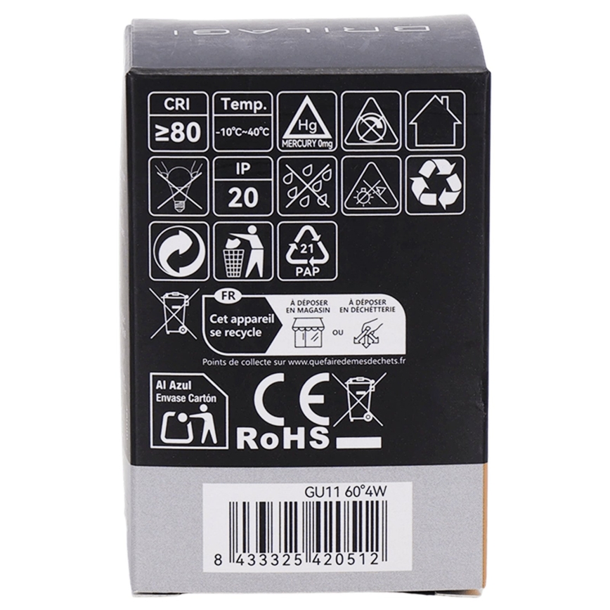 LED Lemputė MR11 GU10/4W/230V 3000K 60° - BRILAGI