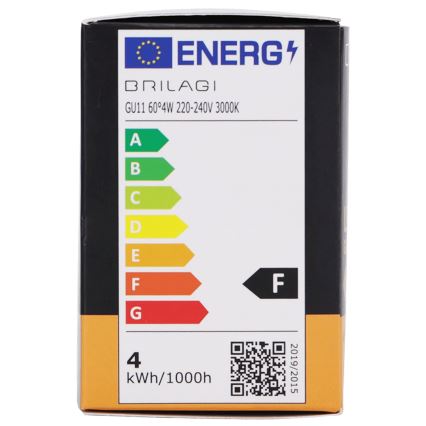 LED lemputė MR11 GU10/4W/230V 3000K 60° juoda - BRILAGI