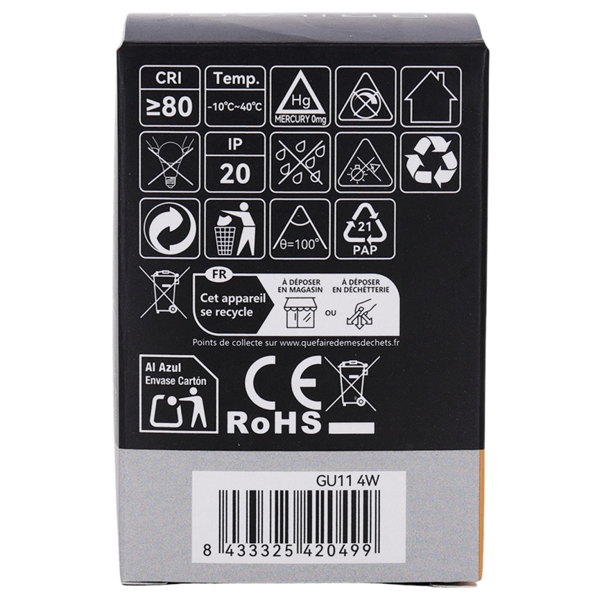 LED lemputė MR11 GU10/4W/230V 3000K - BRILAGI