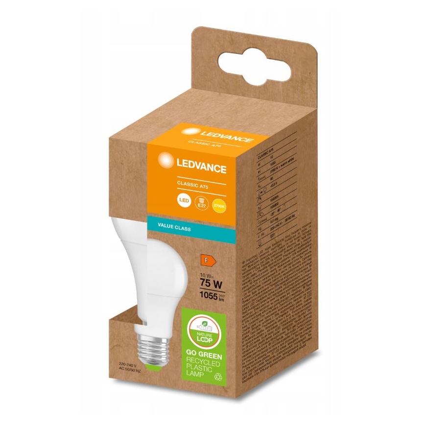 LED Lemputė pagaminta iš perdirbto plastiko E27/10W/230V 2700K - Ledvance
