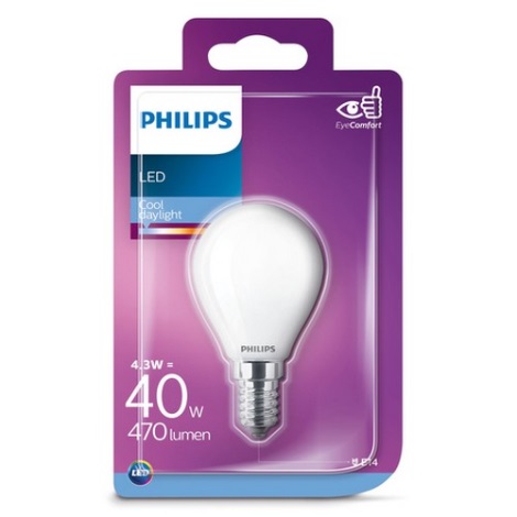LED Lemputė Philips E14/4,3W/230V 6500K