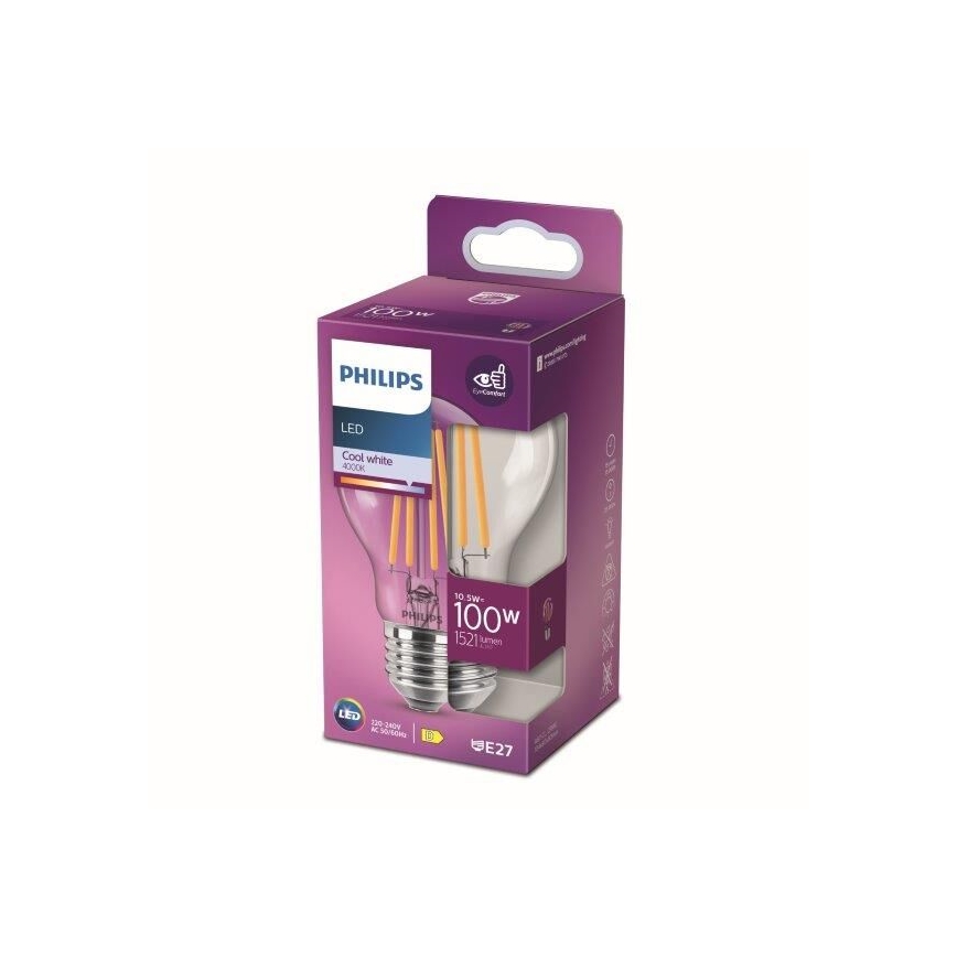 LED Lemputė Philips E27/10,5W/230V 4000K