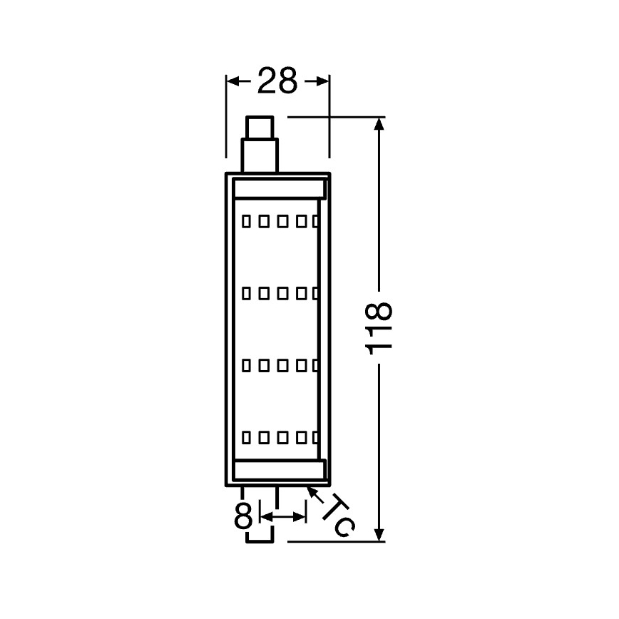 LED lemputė R7s/13W/230V 2700K 118 mm
