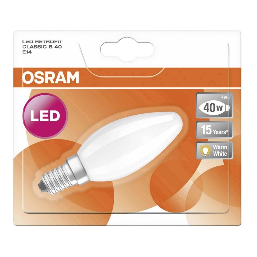 LED lemputė RETROFIT B40 E14 / 4W / 230V 2700K - Osram
