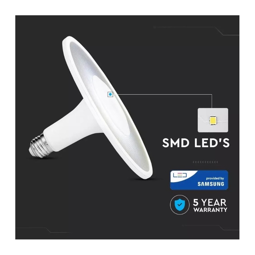 LED Lemputė SAMSUNG CHIP UFO E27/18W/230V 120° 6400K