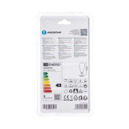 LED lemputė ST64 E27/8W/230V 2700K - Aigostar