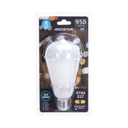 LED lemputė ST64 E27/8W/230V 330° 6500K - Aigostar