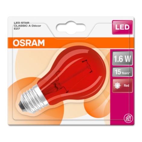 LED Lemputė STAR E27/1,6W/230V red - Osram