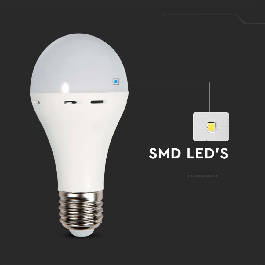 LED Lemputė su avariniu režimu A70 E27/9W/230V 4000K