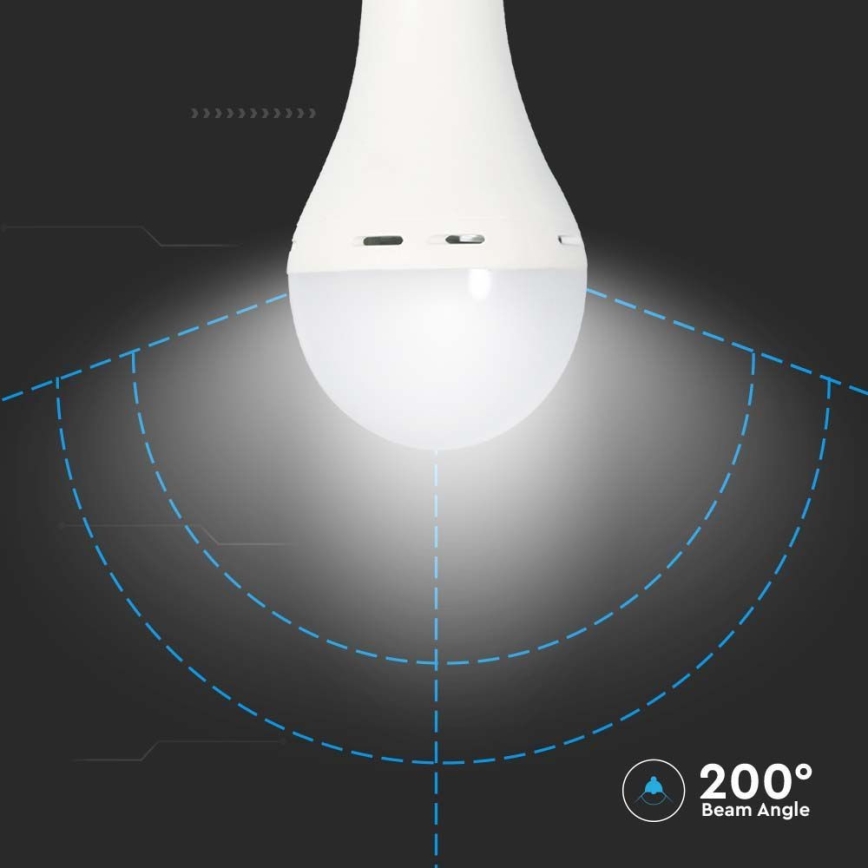 LED Lemputė su avariniu režimu A70 E27/9W/230V 4000K