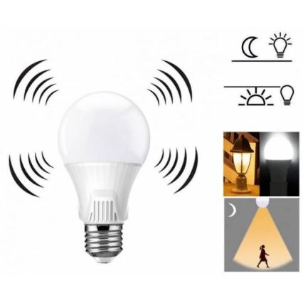 LED lemputė su judesio jutikliu E27/9W/230V 6500K