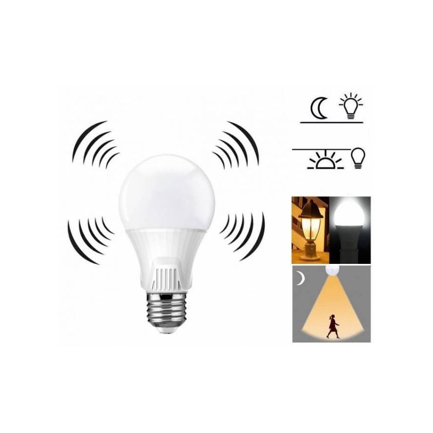 LED lemputė su judesio jutikliu E27/9W/230V 6500K