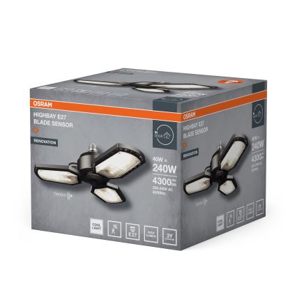 LED lemputė su jutikliu HIGHBAY E27/40W/230V 4000K - Osram