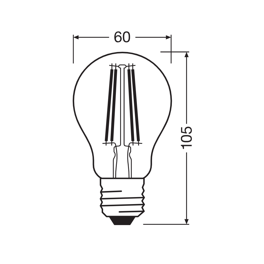LED lemputė su sutemų jutikliu CLASSIC FILAMENT A60 E27/7,3W/230V 2700K - Osram