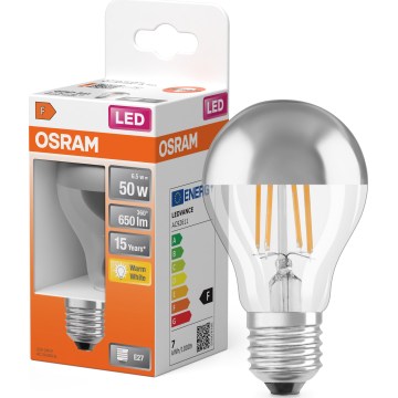 LED lemputė su veidrodiniu paviršiumi FILAMENT E27/6,5W/230V 2700K sidabrinė- Osram
