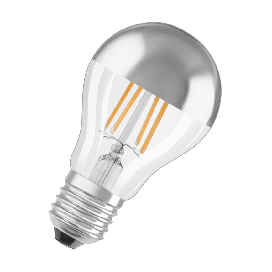 LED lemputė su veidrodiniu paviršiumi FILAMENT E27/6,5W/230V 2700K sidabrinė- Osram