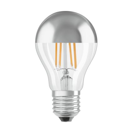 LED lemputė su veidrodiniu paviršiumi FILAMENT E27/6,5W/230V 2700K sidabrinė- Osram