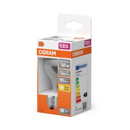 LED lemputė su veidrodiniu paviršiumi FILAMENT E27/6,5W/230V 2700K sidabrinė- Osram
