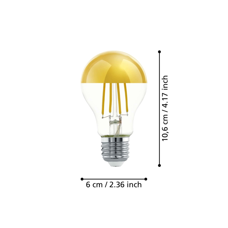 LED Lemputė su veidrodiniu sferiniu dangteliu A60 E27/7,3W/230V 2700K - Eglo 110031