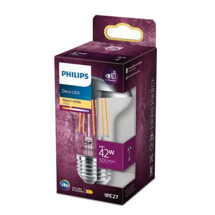 LED Lemputė su veidrodiniu sferiniu dangteliu Philips DECO E27/4W/230V 2700K