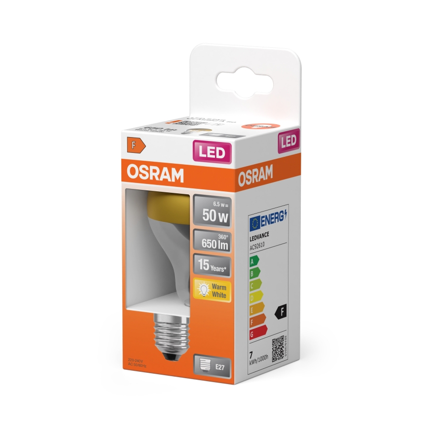 LED lemputė su veidrodiniu viršumi FILAMENT E27/6,5W/230V 2700K auksinė - Osram