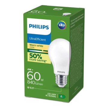 LED lemputė ULTRAEFFICIENT Philips E27/4W/230V 2700K