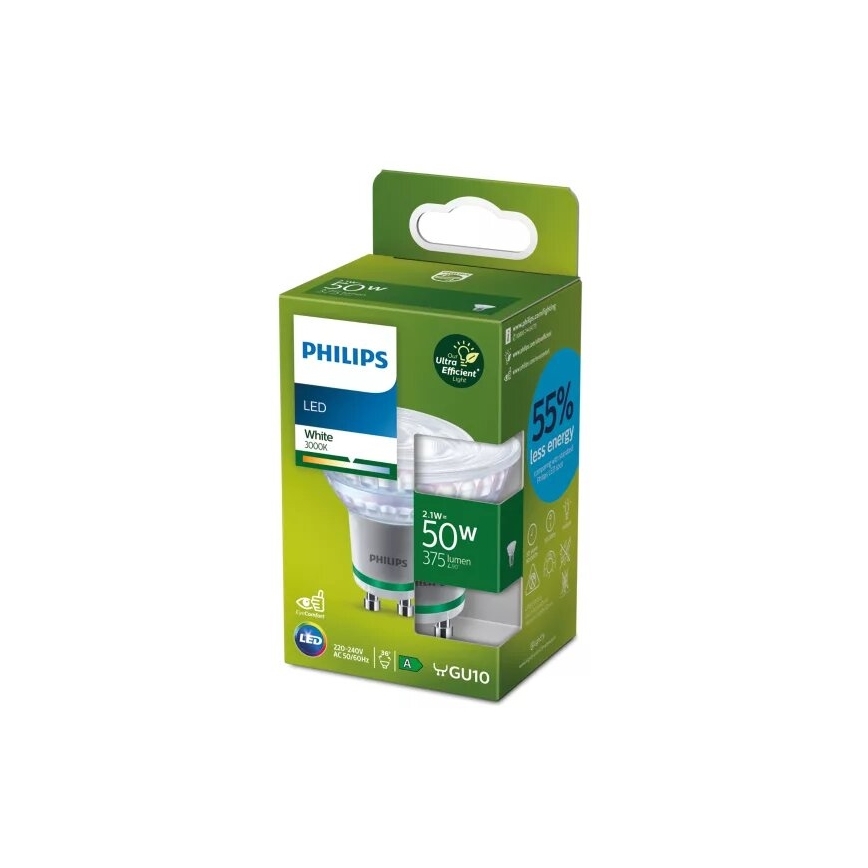 LED lemputė ULTRAEFFICIENT Philips PAR16 GU10/2,1W/230V 3000K