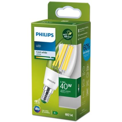 LED lemputė ULTRAEFFICIENT VINTAGE Philips B35 E14/2,3W/230V 4000K