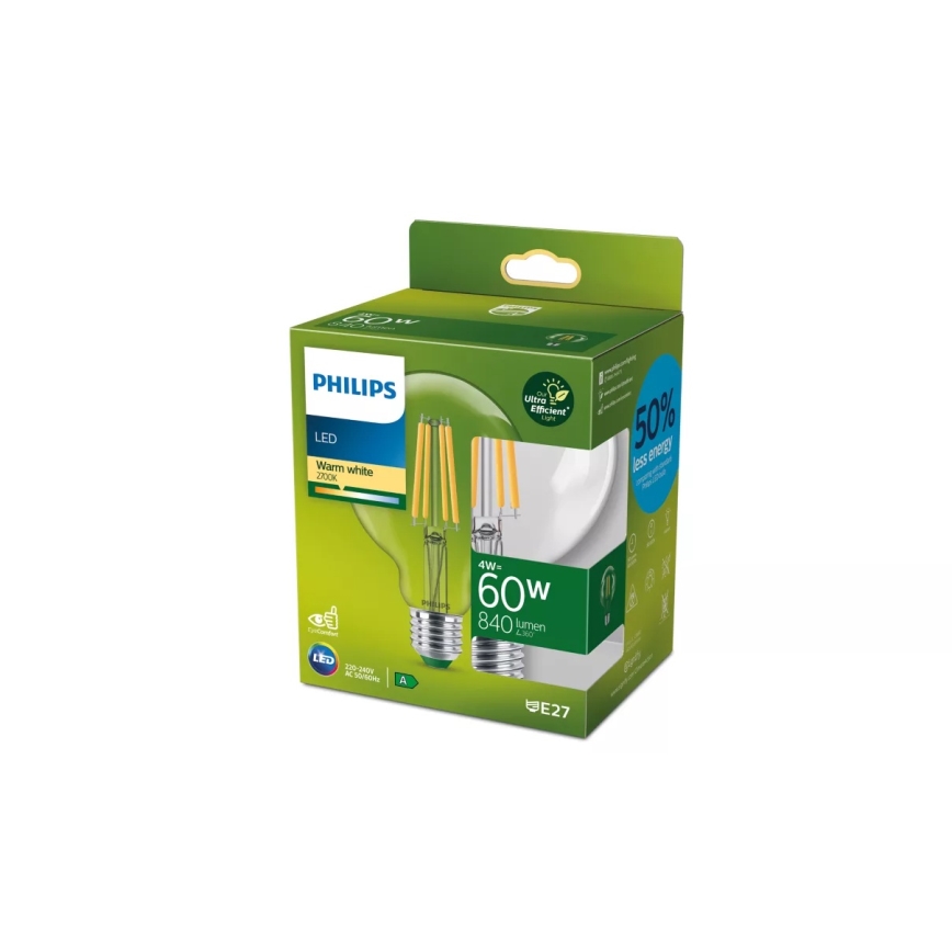 LED lemputė ULTRAEFFICIENT VINTAGE Philips G95 E27/4W/230V 2700K