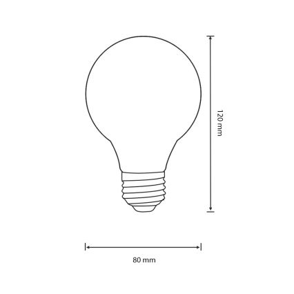 LED Lemputė VINTAGE E27/4W/230V 80x120 mm 2200K