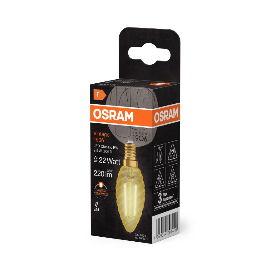 LED lemputė VINTAGE FILAMENT E14/2,5W/230V 2400K - Osram