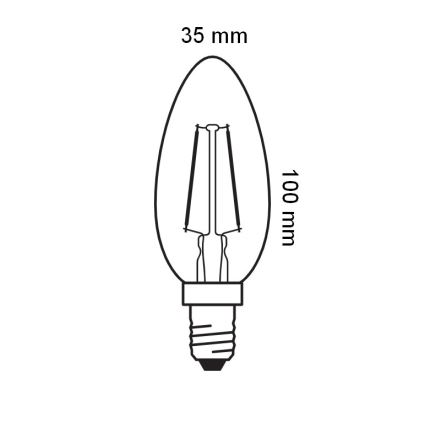 LED lemputė VINTAGE FILAMENT E14/2,5W/230V 2400K - Osram
