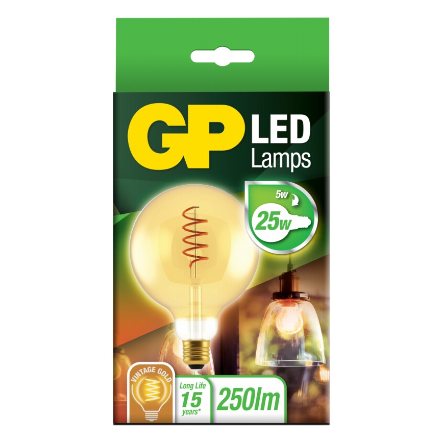 LED Lemputė  VINTAGE G125 E27/5W/230V 2000K - GP